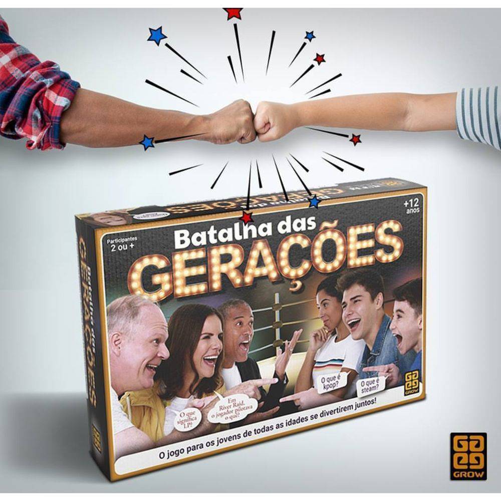 Jogo de Tabuleiro Batalha das Gerações - Loja Grow